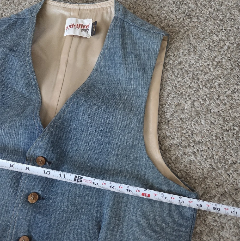 Vintage 70's Levi's Wildfire‎ Sportswear Denim Vest size ?